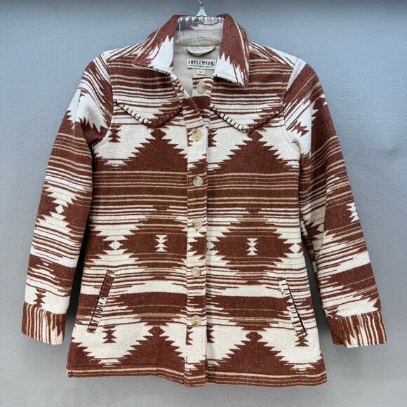 Idyllwind Jackets & Blazers - Idyllwind Shacket Women's Xs Brown Cream Southwester Print Western Gear Wool
